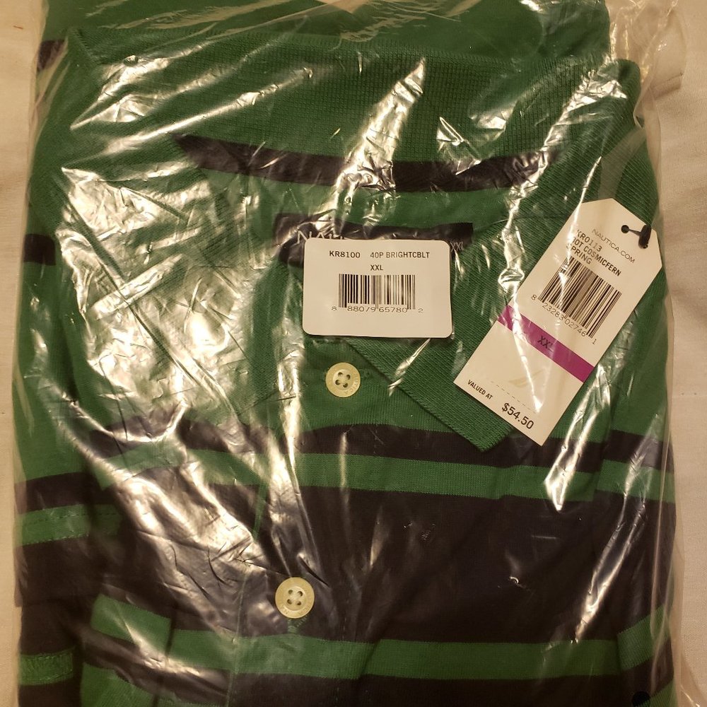 Nautica Men's Short Sleeve Stripped Polo - XXL